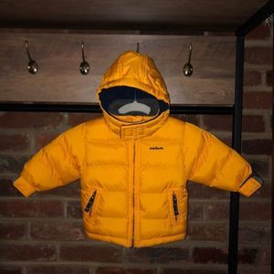 OshKosh Yellow Puffer Jacket w/ Removable Hood - Sz 12 mo